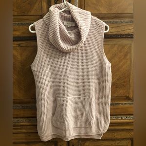 Two by Vince Camuto sleeveless turtleneck sweater with kangaroo pouch. NWOT. Lg